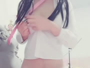 Mükemmel Çinli kız pembe yapay penis ve balmumu damlaları